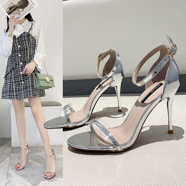 2020 summer new fashion ankle strap sandals women open toe pvc thin high heels sandals female wedding party shoes woman, Black
2020 summer new fashion ankle strap sandals women open toe pvc thin high heels sandals female wedding party shoes woman, Black