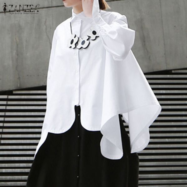 women's blouses & shirts 2021 spring fashion long sleeve blouse zanzea casual solid irregular tunic women elegant work blusas chemise, White
women's blouses & shirts 2021 spring fashion long sleeve blouse zanzea casual solid irregular tunic women elegant work blusas chemise, White