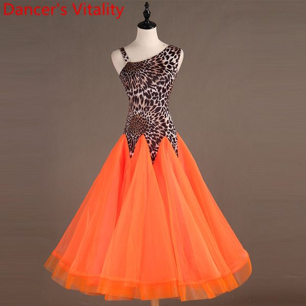 professional customized women splicing ballroom dress laopard single shoulder waltz modern dance tango cha-cha dress garments, Black;red
professional customized women splicing ballroom dress laopard single shoulder waltz modern dance tango cha-cha dress garments, Black;red