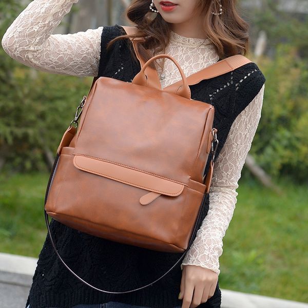 fashion women backpack waterproof school bag vintage large schoolbag for teenage girls brown black backpacks rucksack #t2g
fashion women backpack waterproof school bag vintage large schoolbag for teenage girls brown black backpacks rucksack #t2g