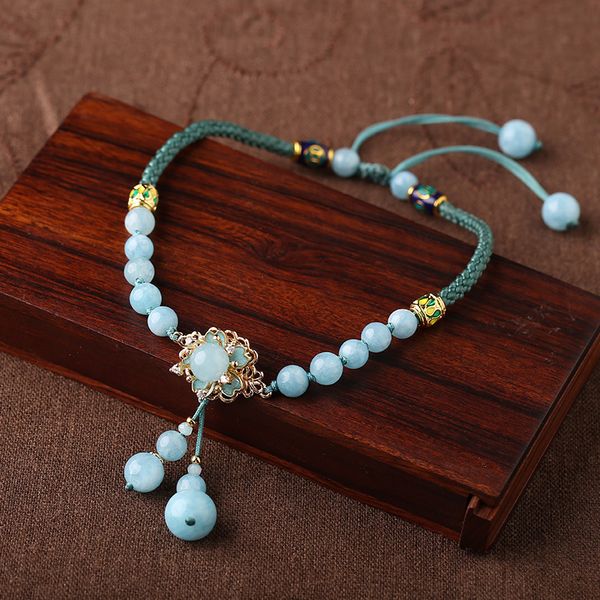 cloisonne hand-knitted anklet female ethnic style tassel retro foot rope color jade korean simple foot chain couple gift, Red;blue
cloisonne hand-knitted anklet female ethnic style tassel retro foot rope color jade korean simple foot chain couple gift, Red;blue