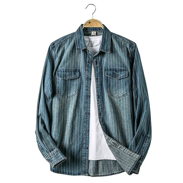 men's shirts casual stripe jeans shirts long sleeved slim fit wash denim cowboy new for 2020 spring -xxxl, White;black
men's shirts casual stripe jeans shirts long sleeved slim fit wash denim cowboy new for 2020 spring -xxxl, White;black