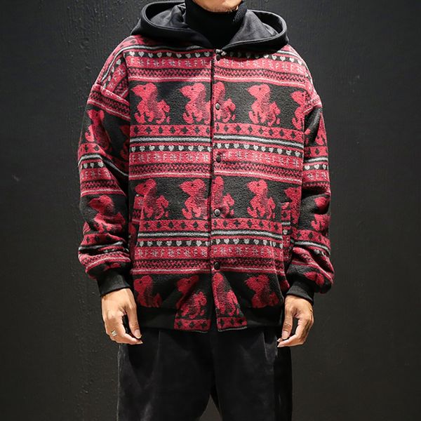 men's fashion winter printing blouse fashionable cardigan hooded coat, Black;brown
men's fashion winter printing blouse fashionable cardigan hooded coat, Black;brown