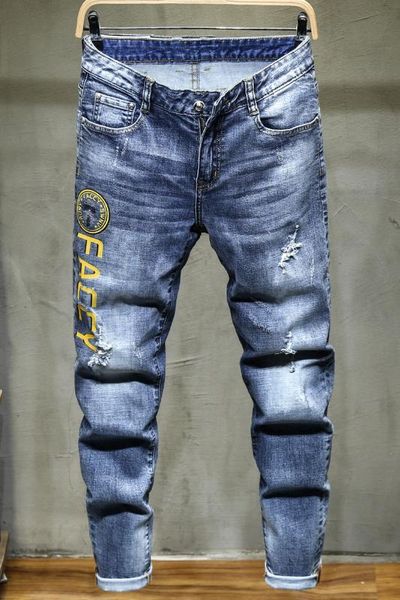 ah02198 fashion men's jeans 2020 runway european design party style men's clothing, Blue
ah02198 fashion men's jeans 2020 runway european design party style men's clothing, Blue