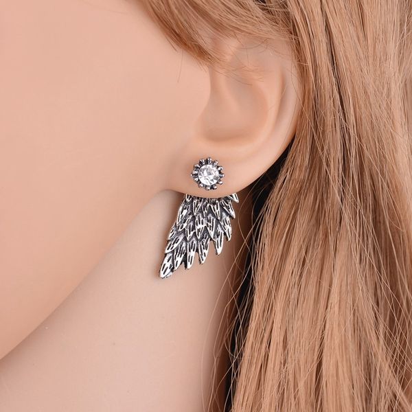 new gothic silver color angel wings alloy stud earrings cool black feather earrings for women men fashion jewelry e1025, Golden
new gothic silver color angel wings alloy stud earrings cool black feather earrings for women men fashion jewelry e1025, Golden