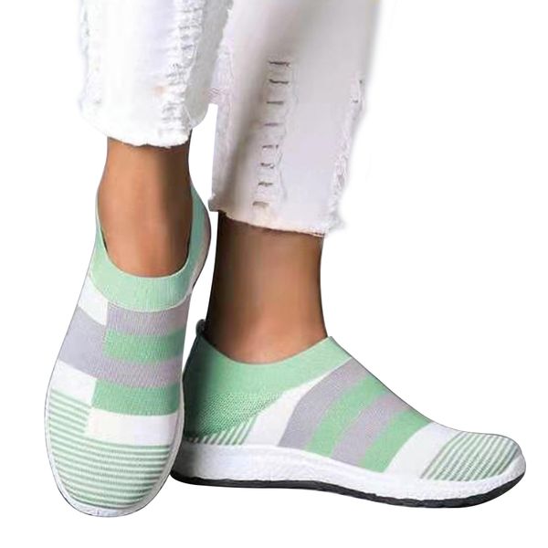 women striped sneakers autumn flats slip on women's knitting shoes female platfrom shoes ladies vulcanized plus size, Black
women striped sneakers autumn flats slip on women's knitting shoes female platfrom shoes ladies vulcanized plus size, Black