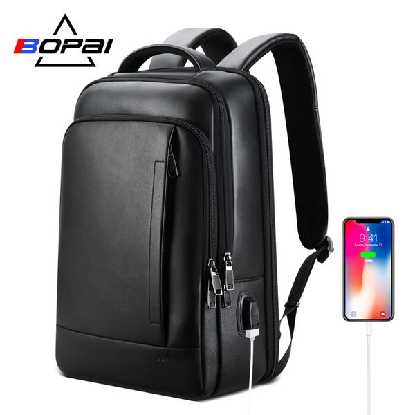 bopai lapgenuine leather backpack fashion business back pack male computer usb black leather backpack for mens
bopai lapgenuine leather backpack fashion business back pack male computer usb black leather backpack for mens