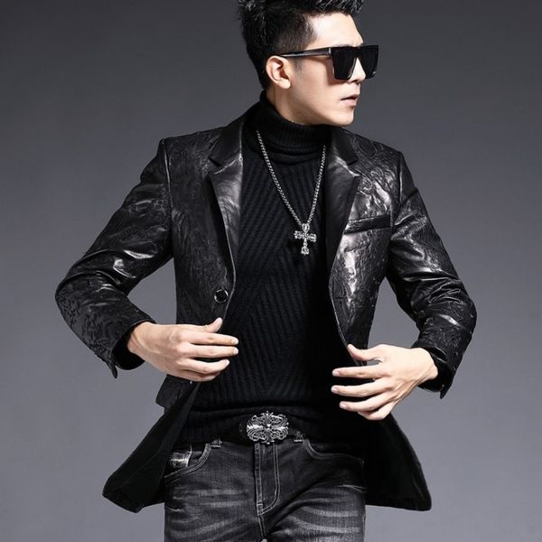 luxury business men sheepskin suit blazer coat man office party slim fit floral embroidery genuine leather jacket, Black
luxury business men sheepskin suit blazer coat man office party slim fit floral embroidery genuine leather jacket, Black