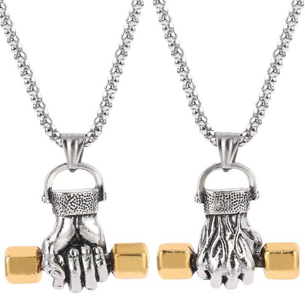 hip hop pendant necklace long chain retro fist dumbbell pendant necklace chain sports jewelry, Silver
hip hop pendant necklace long chain retro fist dumbbell pendant necklace chain sports jewelry, Silver