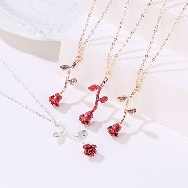10pcs exquisite 3d rose pendant necklace delicate flower charm clavicle chain necklace for women valentine's day fashion jewelry gift, Silver
10pcs exquisite 3d rose pendant necklace delicate flower charm clavicle chain necklace for women valentine's day fashion jewelry gift, Silver