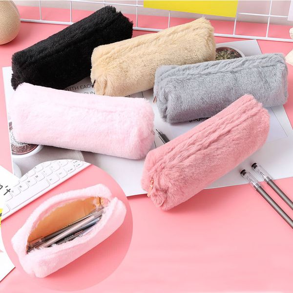 solid color plush pencil case for girls large capacity pencil bag cute stationery pencilcase back to school supplies
solid color plush pencil case for girls large capacity pencil bag cute stationery pencilcase back to school supplies