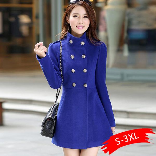 women blends woolens long coat plus size female slim fit lapel woolen overcoat autumn winter outerwear coats, Black
women blends woolens long coat plus size female slim fit lapel woolen overcoat autumn winter outerwear coats, Black