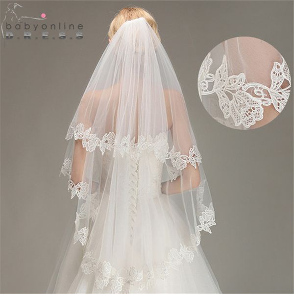 veu de noiva two layer lace edge short wedding veil with comb soft tulle fingertip bridal veil wedding accessories voile mariage c19041101, Slivery;golden
veu de noiva two layer lace edge short wedding veil with comb soft tulle fingertip bridal veil wedding accessories voile mariage c19041101, Slivery;golden