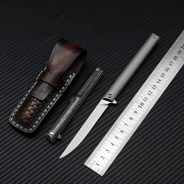 Tacitcal Folding Knife Magic Pen M390 Steel TC4 Titanium Alloy Handle Outdoor Self-Defense Pocket Knives With Leather Sheath
Tacitcal Folding Knife Magic Pen M390 Steel TC4 Titanium Alloy Handle Outdoor Self-Defense Pocket Knives With Leather Sheath