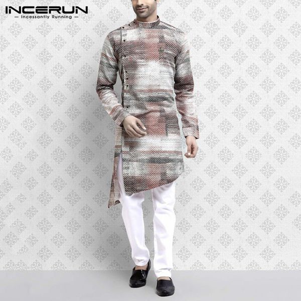 incerun men irregular long shirts stand collar long sleeve man vintage printing muslim dress shirts abaya kaftan robes 3xl, White;black
incerun men irregular long shirts stand collar long sleeve man vintage printing muslim dress shirts abaya kaftan robes 3xl, White;black