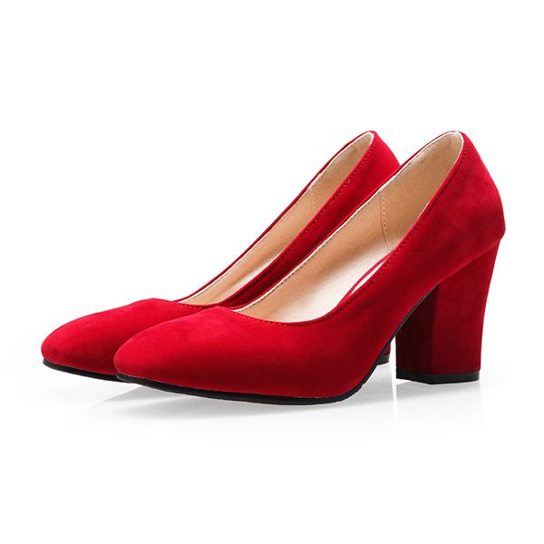 classic women heels shoes elegant pumps women shoes fashion flock heeled woman blue red pink office party wedding, Black 
classic women heels shoes elegant pumps women shoes fashion flock heeled woman blue red pink office party wedding, Black