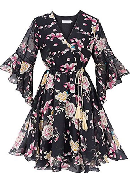 fond womens plus size summer short sleeves floral tie-waist vintage swing midi casual dress, Black;gray
fond womens plus size summer short sleeves floral tie-waist vintage swing midi casual dress, Black;gray