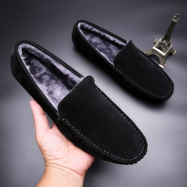 men loafers flat shoes winter warm plush casual suede leather shoes men's slip on driving mens fur moccasins black
men loafers flat shoes winter warm plush casual suede leather shoes men's slip on driving mens fur moccasins black