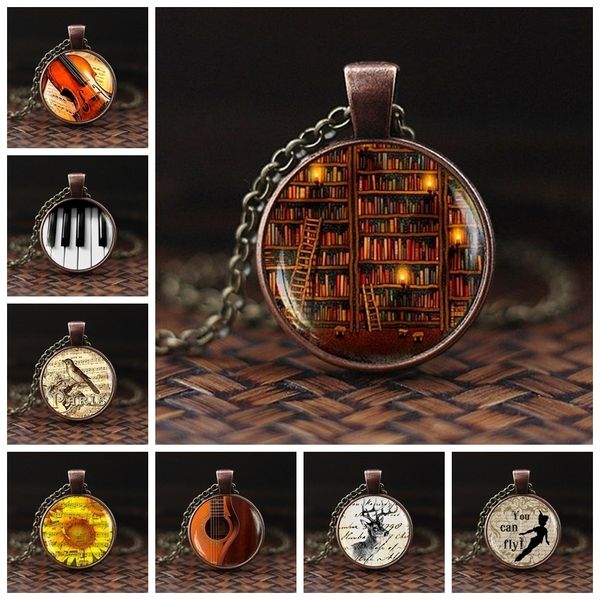 new fashion vintage necklace glass dome vintage library and books pendants necklace hand craft jewelry for women, Silver
new fashion vintage necklace glass dome vintage library and books pendants necklace hand craft jewelry for women, Silver