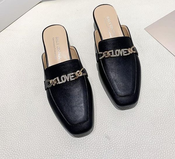 women mules slipper soft leather round toe slipper slip on outdoor sandal causal flat heel slides, Black
women mules slipper soft leather round toe slipper slip on outdoor sandal causal flat heel slides, Black