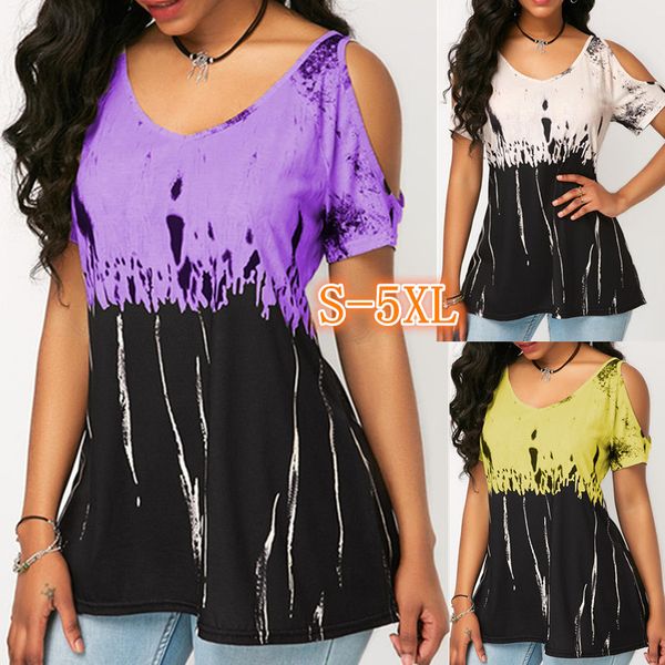6 colors 2019 new style tshirts summer women printed off shoulder casual tee women's clothing plus size s-5xl, White
6 colors 2019 new style tshirts summer women printed off shoulder casual tee women's clothing plus size s-5xl, White