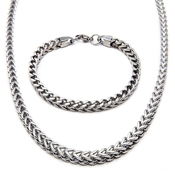 stainless steel bracelet necklace set unique box chain,silver color fashion men's jewelry
stainless steel bracelet necklace set unique box chain,silver color fashion men's jewelry