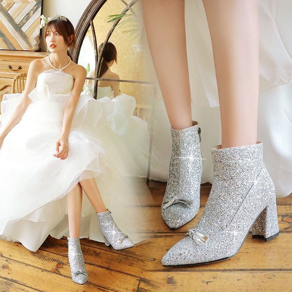 boots fashion autumn bling silver red bride wedding shoes high heels womens bowtie glitter ankle boot booties female, Black
boots fashion autumn bling silver red bride wedding shoes high heels womens bowtie glitter ankle boot booties female, Black