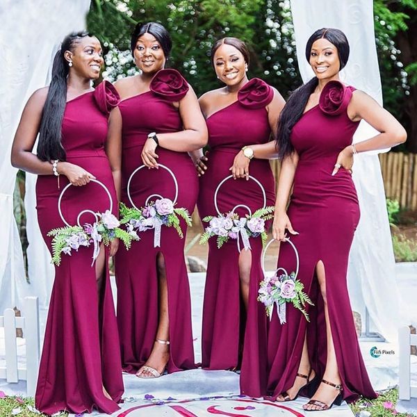 one shoulder mermaid bridesmaid dresses side split 3d flowers long wedding guest dress maid of honor gowns 123, White;pink
one shoulder mermaid bridesmaid dresses side split 3d flowers long wedding guest dress maid of honor gowns 123, White;pink
