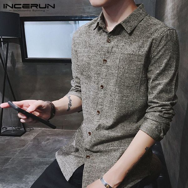 solid color men brand shirt long sleeve turn-down collar button casual business shirts hombre 2020 streetwear camisa incerun 5xl, White;black
solid color men brand shirt long sleeve turn-down collar button casual business shirts hombre 2020 streetwear camisa incerun 5xl, White;black