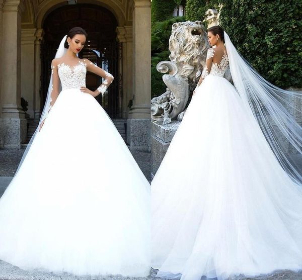 new sheer lace wedding dresses a line illusion long sleeve floor length appliques beaded summer boho garden bridal gowns vestidos de mariee, White
new sheer lace wedding dresses a line illusion long sleeve floor length appliques beaded summer boho garden bridal gowns vestidos de mariee, White