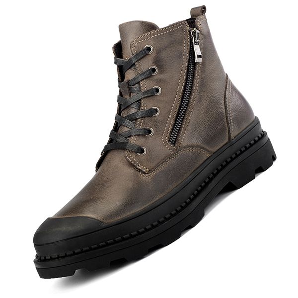men cow leather boots high-men leather casual shoes with thick bottom shoes flat nice new chunky sneakers, Black
men cow leather boots high-men leather casual shoes with thick bottom shoes flat nice new chunky sneakers, Black