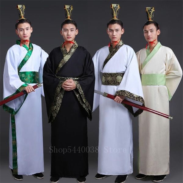 chinese traditional man hanfu dress new year oriental ancient performance stage folk dance costumes han dynasty cosplay robes, Black;red
chinese traditional man hanfu dress new year oriental ancient performance stage folk dance costumes han dynasty cosplay robes, Black;red