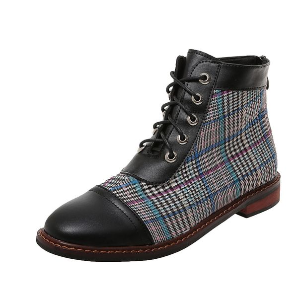 retro ankle boots for women flat heel stripe lace-up short boots vintage bumper toe ankle cool shoes woman european style, Black
retro ankle boots for women flat heel stripe lace-up short boots vintage bumper toe ankle cool shoes woman european style, Black