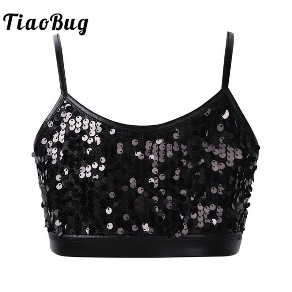kids girls spaghetti straps sparkly sequins metallic bra crop children ballet gymnastics workout stage performance dancewear, Black;red
kids girls spaghetti straps sparkly sequins metallic bra crop children ballet gymnastics workout stage performance dancewear, Black;red