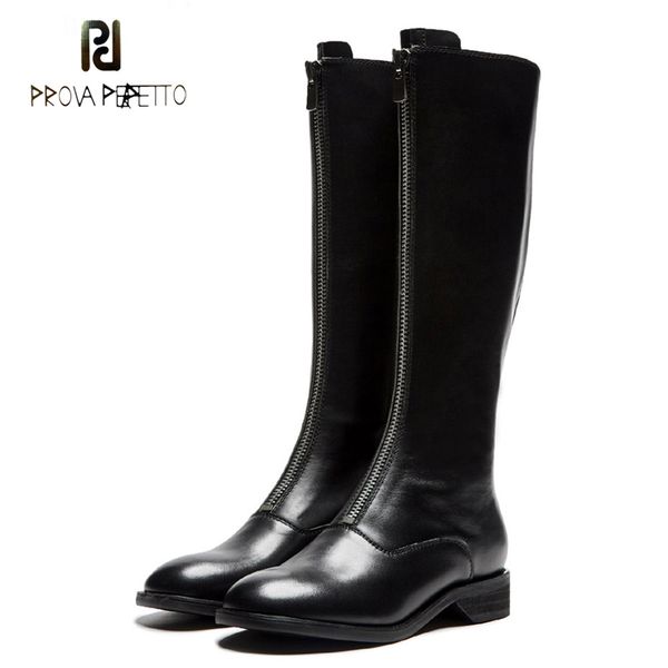 prova perfetto black genuine leather long zippers design knee high boots females round toe low heel cool motorcycle boots women
prova perfetto black genuine leather long zippers design knee high boots females round toe low heel cool motorcycle boots women
