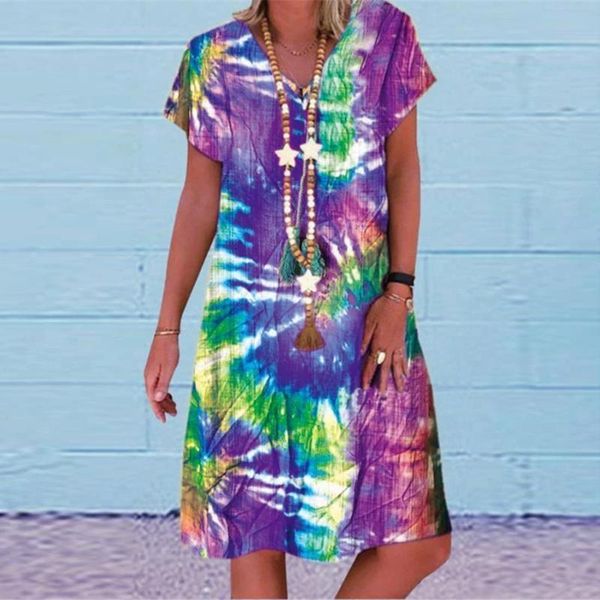 casual dresses fashion women plus size tie-dye colorful print dress short sleeves v-neck vintage bohemian #4, Black;gray
casual dresses fashion women plus size tie-dye colorful print dress short sleeves v-neck vintage bohemian #4, Black;gray