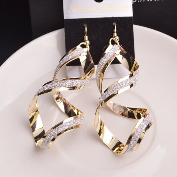 fashion punk silver gold color metal spiral earrings for women long wave dangle drop earings statement jewelry oorbellen, Golden;silver
fashion punk silver gold color metal spiral earrings for women long wave dangle drop earings statement jewelry oorbellen, Golden;silver
