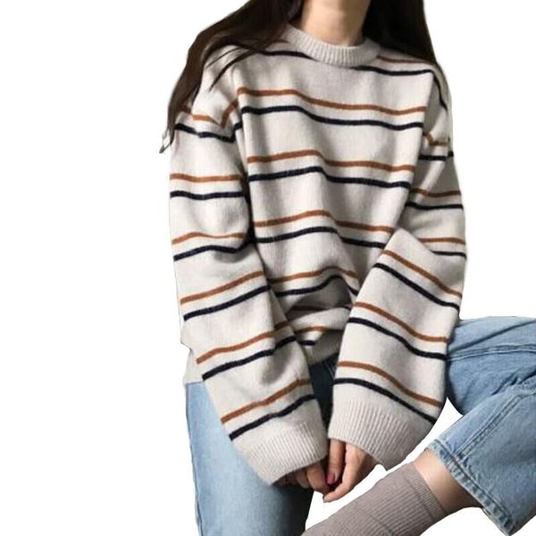 women's sweaters sweater female korean version of loose students striped long-sleeved net red lazy wind wild gas was thin women, White;black
women's sweaters sweater female korean version of loose students striped long-sleeved net red lazy wind wild gas was thin women, White;black