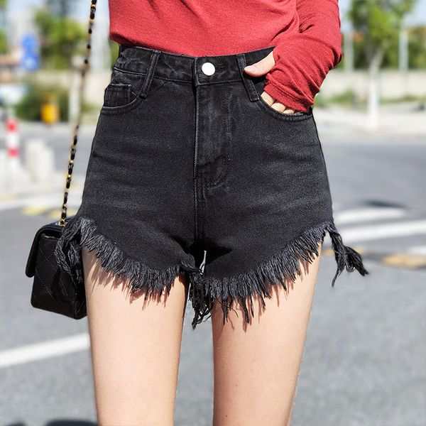 denim shorts 2019 casual cotton high waisted ripped button pockets tassel shorts women frayed jean plus size, Blue
denim shorts 2019 casual cotton high waisted ripped button pockets tassel shorts women frayed jean plus size, Blue