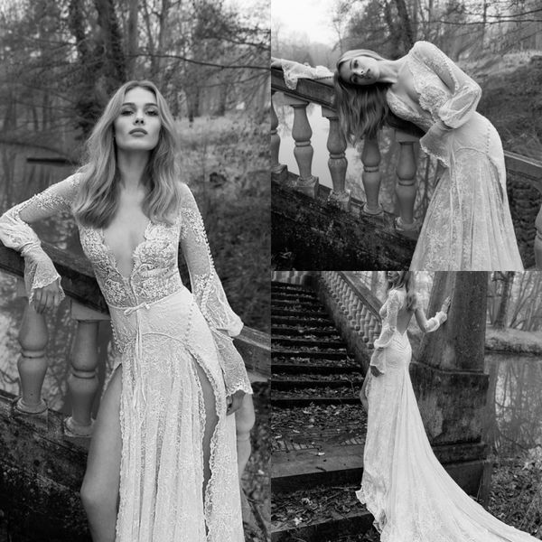 inbal dror 2019 сторона сплит свадебные платья с длинными рукавами кружева аппликация глубокий v шеи свадебные платья старинные развертки по, White
inbal dror 2019 сторона сплит свадебные платья с длинными рукавами кружева аппликация глубокий v шеи свадебные платья старинные развертки по, White