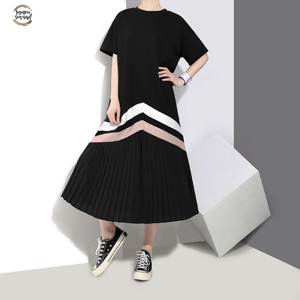 new 2019 summer women black blue long pleated dress striped short sleeve plus size lady cute casual dress robe femme style 3412, Black;gray
new 2019 summer women black blue long pleated dress striped short sleeve plus size lady cute casual dress robe femme style 3412, Black;gray