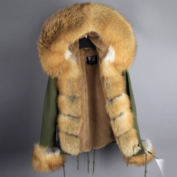satisfactory brown red fox fur trim maomaokong brand brown rabbit fur lining mini army green parka snow women jacket with ykk zipper, Black
satisfactory brown red fox fur trim maomaokong brand brown rabbit fur lining mini army green parka snow women jacket with ykk zipper, Black