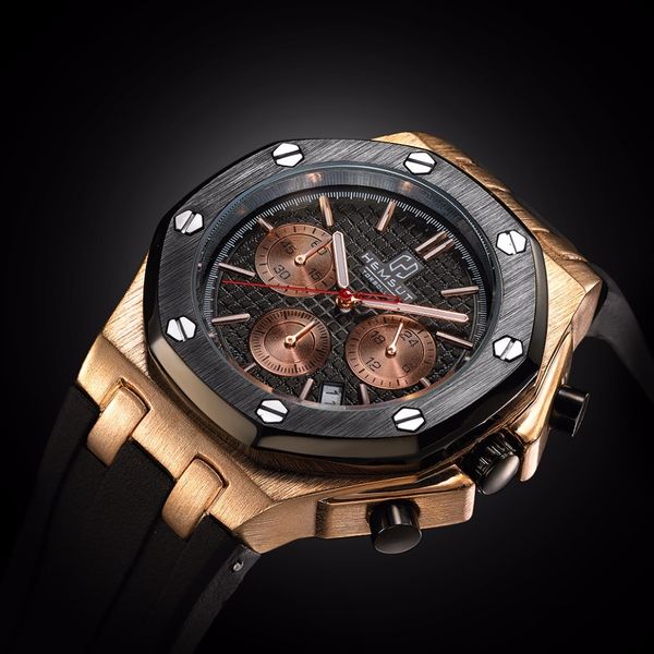 brand new men watch quartz watch gold rubber band 3atm water resistant chronograph mens quartz wrist watch ly191213, Slivery;brown 
brand new men watch quartz watch gold rubber band 3atm water resistant chronograph mens quartz wrist watch ly191213, Slivery;brown