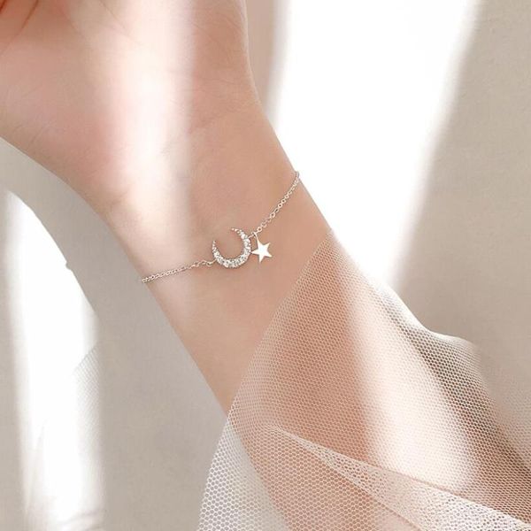 new sweet dainty moon star charm zircon bracelets & bangles for women girls trend creative 925 sterling silver jewelry sab79, Black
new sweet dainty moon star charm zircon bracelets & bangles for women girls trend creative 925 sterling silver jewelry sab79, Black