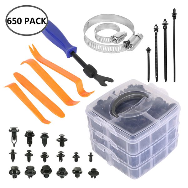 645/650 pcs auto fastener clip with hand tools door trim panel auto bumper rivet retainer push engine cover clips body pin rivet
645/650 pcs auto fastener clip with hand tools door trim panel auto bumper rivet retainer push engine cover clips body pin rivet