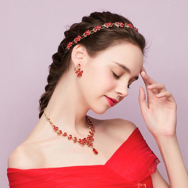 elegant bridal headdress korean red hair accessories new wedding jewelry three-piece suit toast clothing accessories set, Golden;white
elegant bridal headdress korean red hair accessories new wedding jewelry three-piece suit toast clothing accessories set, Golden;white