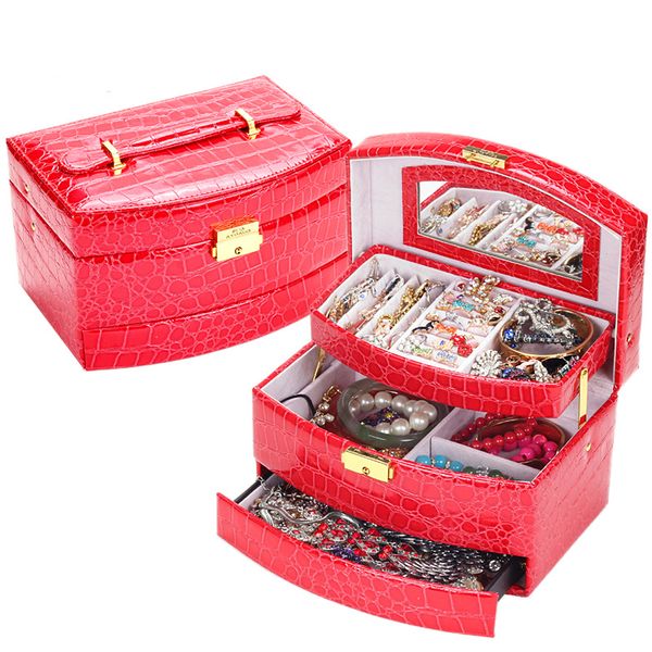 women cosmetic drawers three-layer storage jewelry organizer carrying cases black color pu leather jewelry packaging box, Pink;blue
women cosmetic drawers three-layer storage jewelry organizer carrying cases black color pu leather jewelry packaging box, Pink;blue