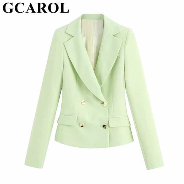 gcarol women double breasted french blazer notched collar minimalist handsome suit muti occasion outwear for 4 season, White;black
gcarol women double breasted french blazer notched collar minimalist handsome suit muti occasion outwear for 4 season, White;black