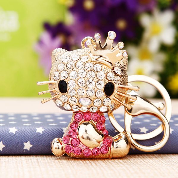 new hello kitty keychain rhinestone cute cartoon crown cat car keychain female bag pendant key chain ring women's gift jewelry, Silver
new hello kitty keychain rhinestone cute cartoon crown cat car keychain female bag pendant key chain ring women's gift jewelry, Silver