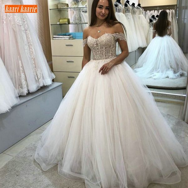romantic boho ball gown wedding dresses off shoulder sweetheart beaded lace applique princess bridal dress floor length wedding gowns, White
romantic boho ball gown wedding dresses off shoulder sweetheart beaded lace applique princess bridal dress floor length wedding gowns, White
